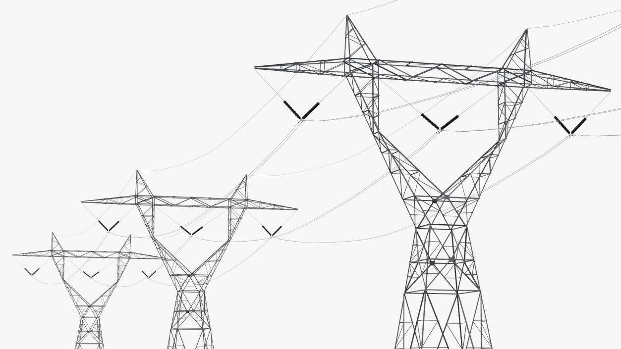 3D 500kV LST Transmission Line Supports