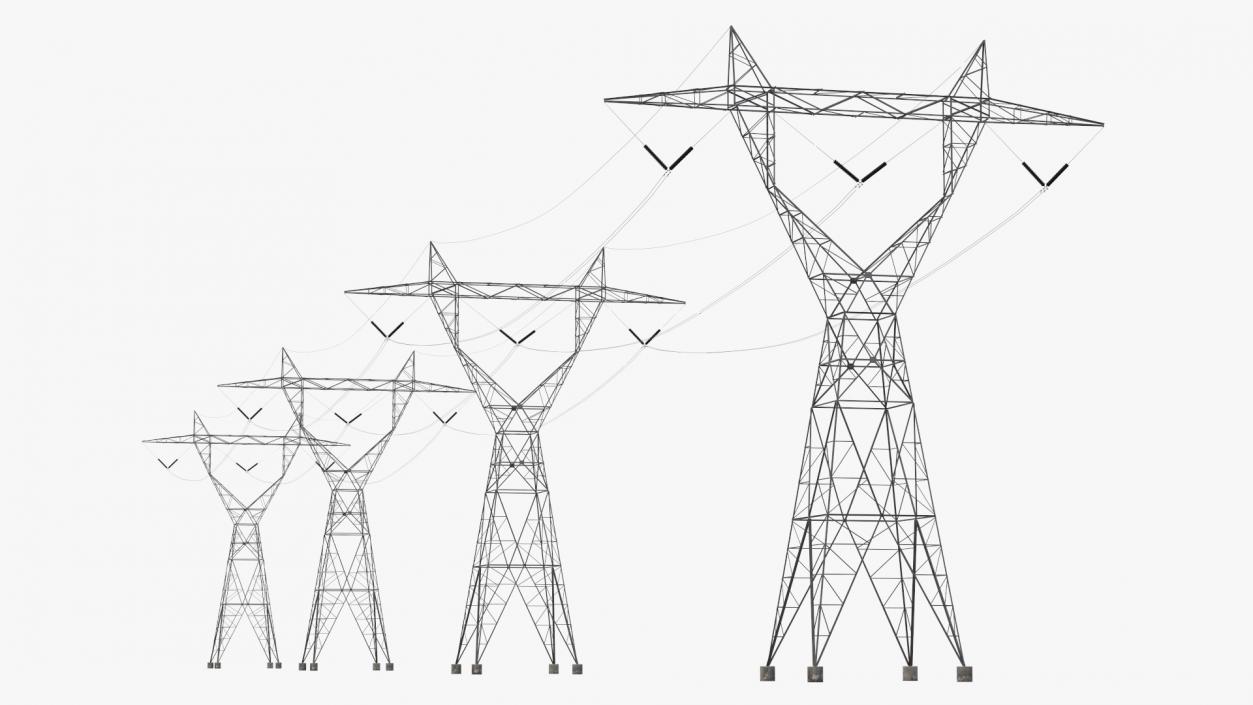 3D 500kV LST Transmission Line Supports