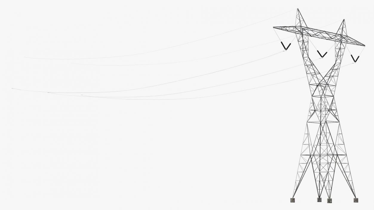 3D 500kV LST Transmission Line Supports