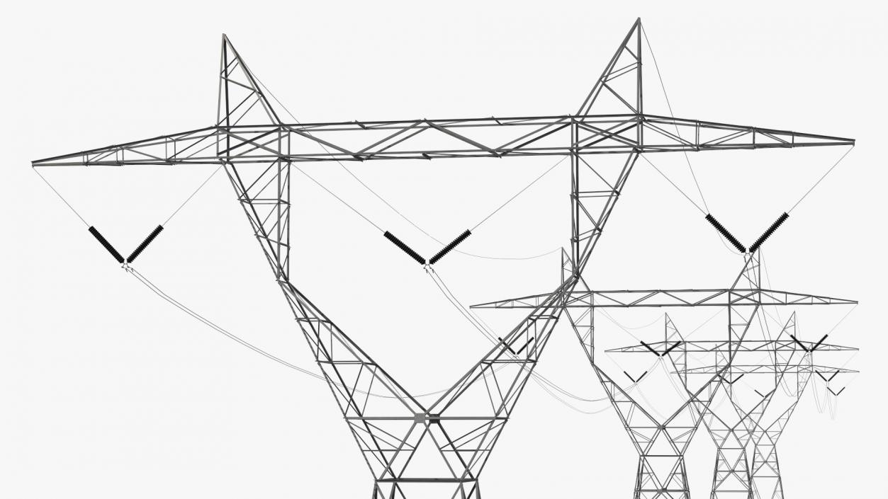 3D 500kV LST Transmission Line Supports