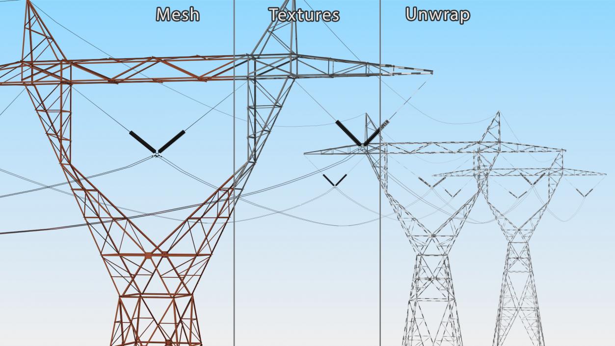 3D 500kV LST Transmission Line Supports