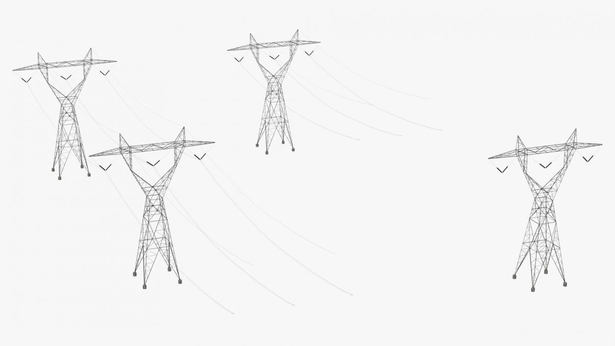 3D 500kV LST Transmission Line Supports