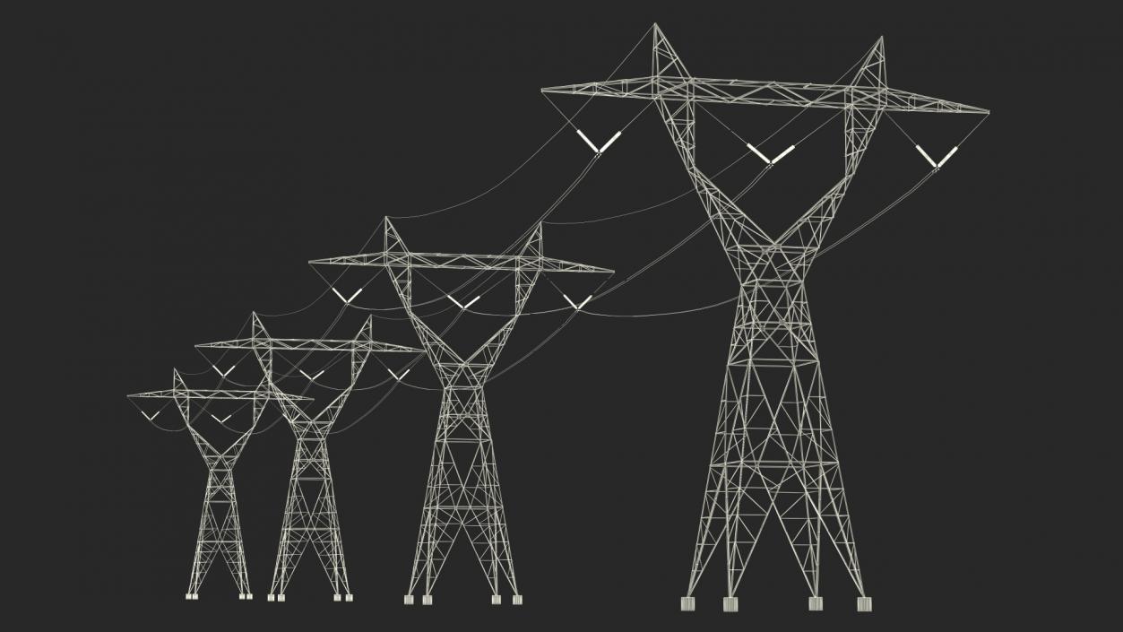 3D 500kV LST Transmission Line Supports