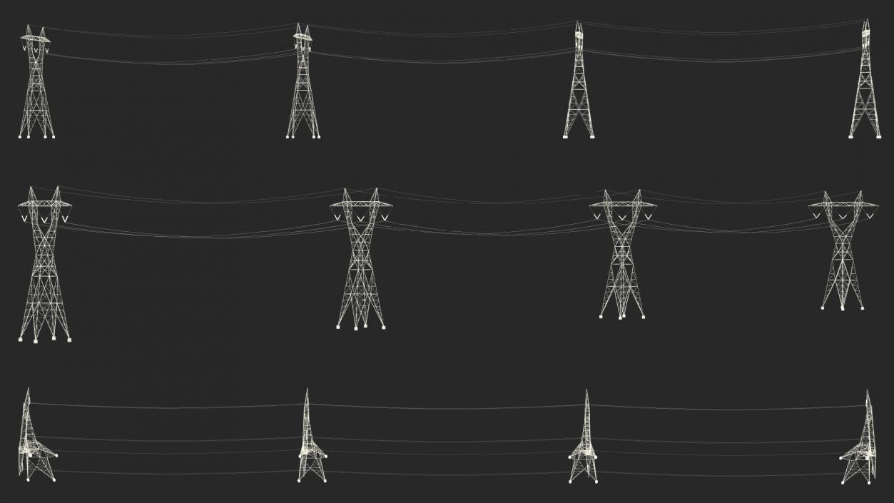 3D 500kV LST Transmission Line Supports