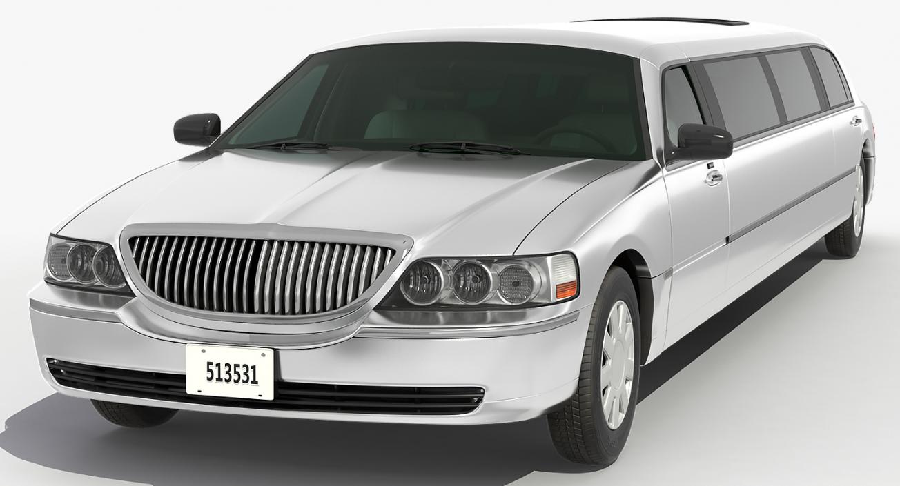 Limousine Generic White Simple Interior 3D model