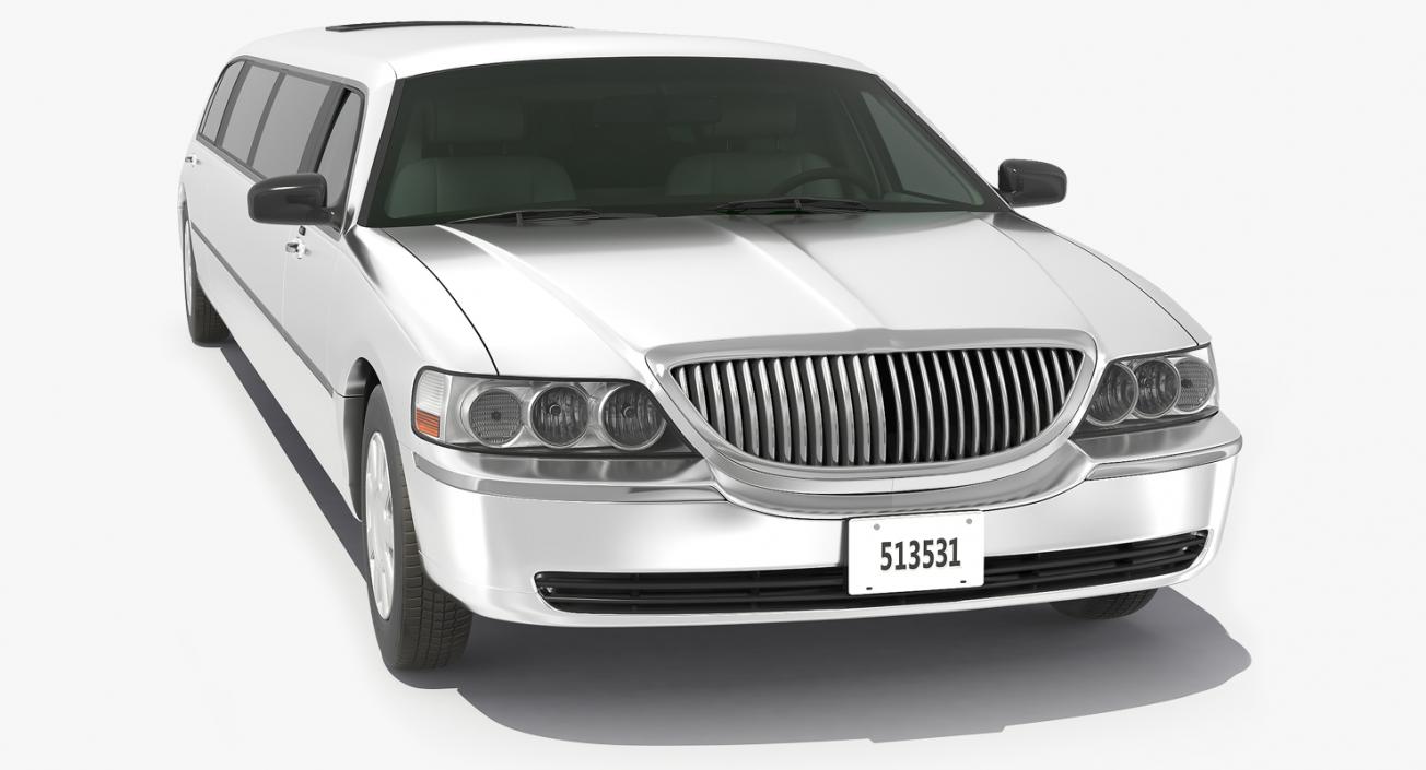 Limousine Generic White Simple Interior 3D model