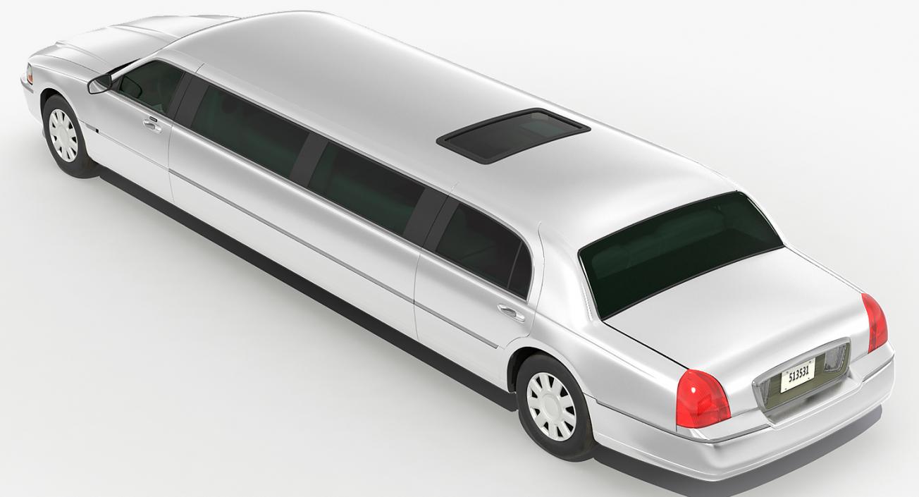 Limousine Generic White Simple Interior 3D model