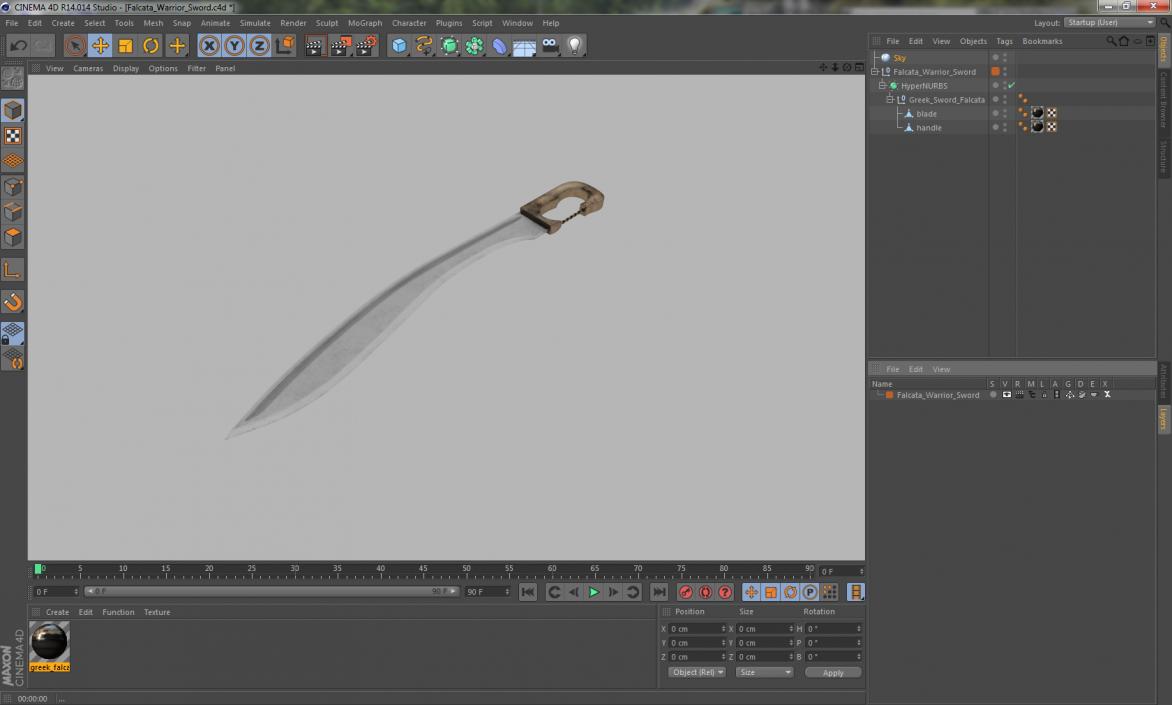 3D Falcata Warrior Sword