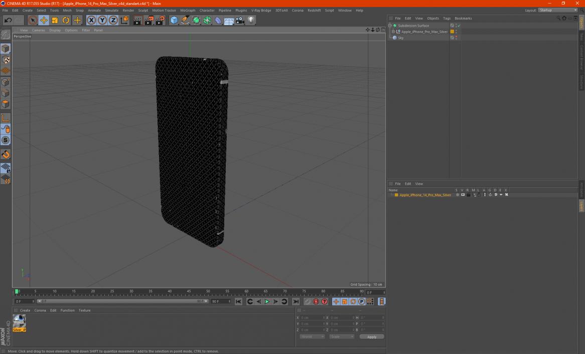 3D model Apple iPhone 14 Pro Max Silver