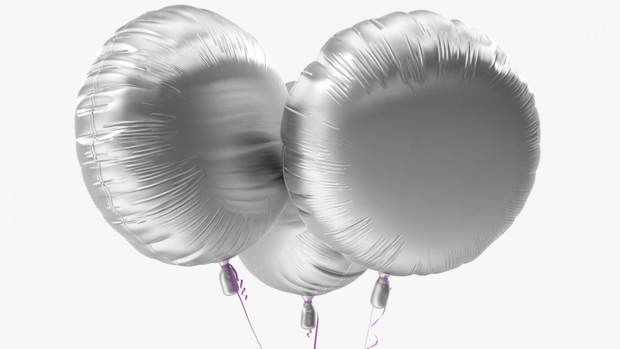 3D Party Helium Balloons Chrome model