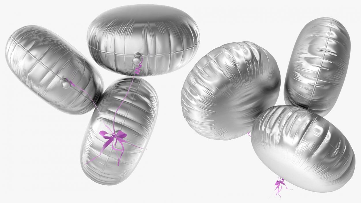 3D Party Helium Balloons Chrome model