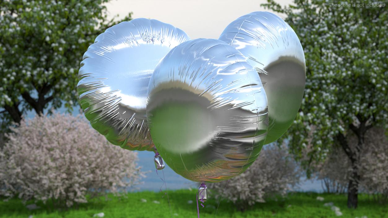 3D Party Helium Balloons Chrome model