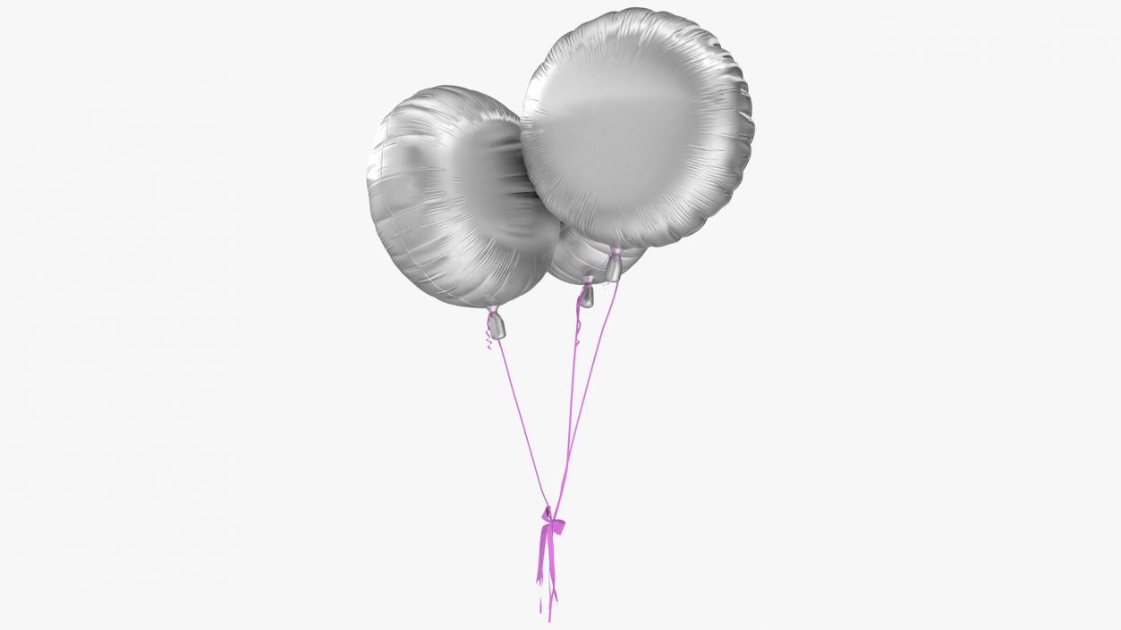 3D Party Helium Balloons Chrome model