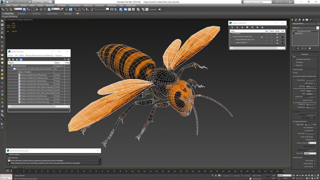 3D model Huge Hornet Fur Base Pose