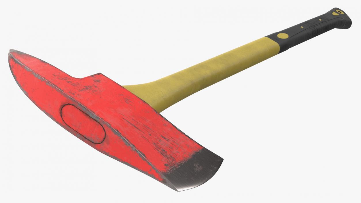 Pickhead Axe with Plastic Handle Shabby 3D model