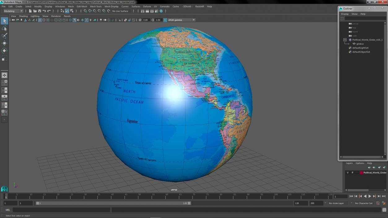 3D Political World Globe