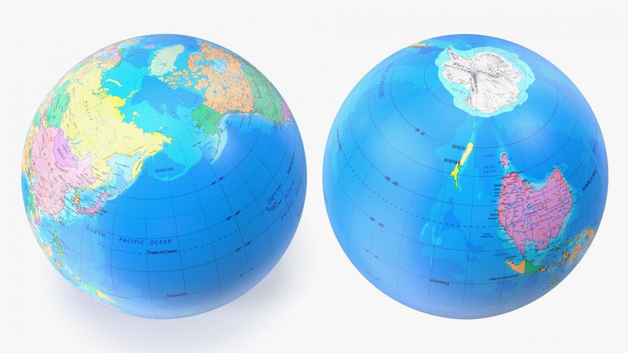 3D Political World Globe