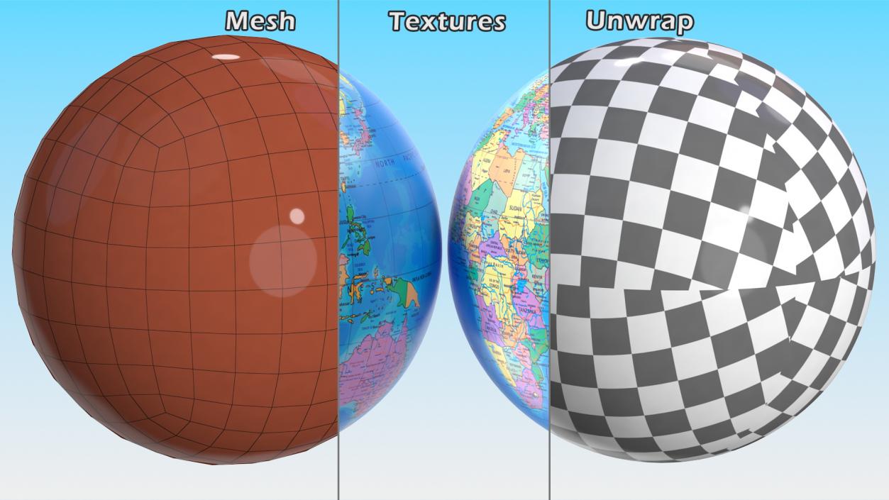 3D Political World Globe