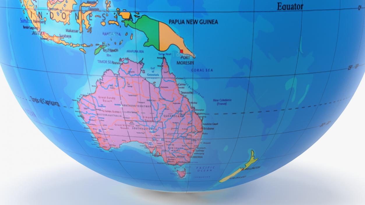 3D Political World Globe