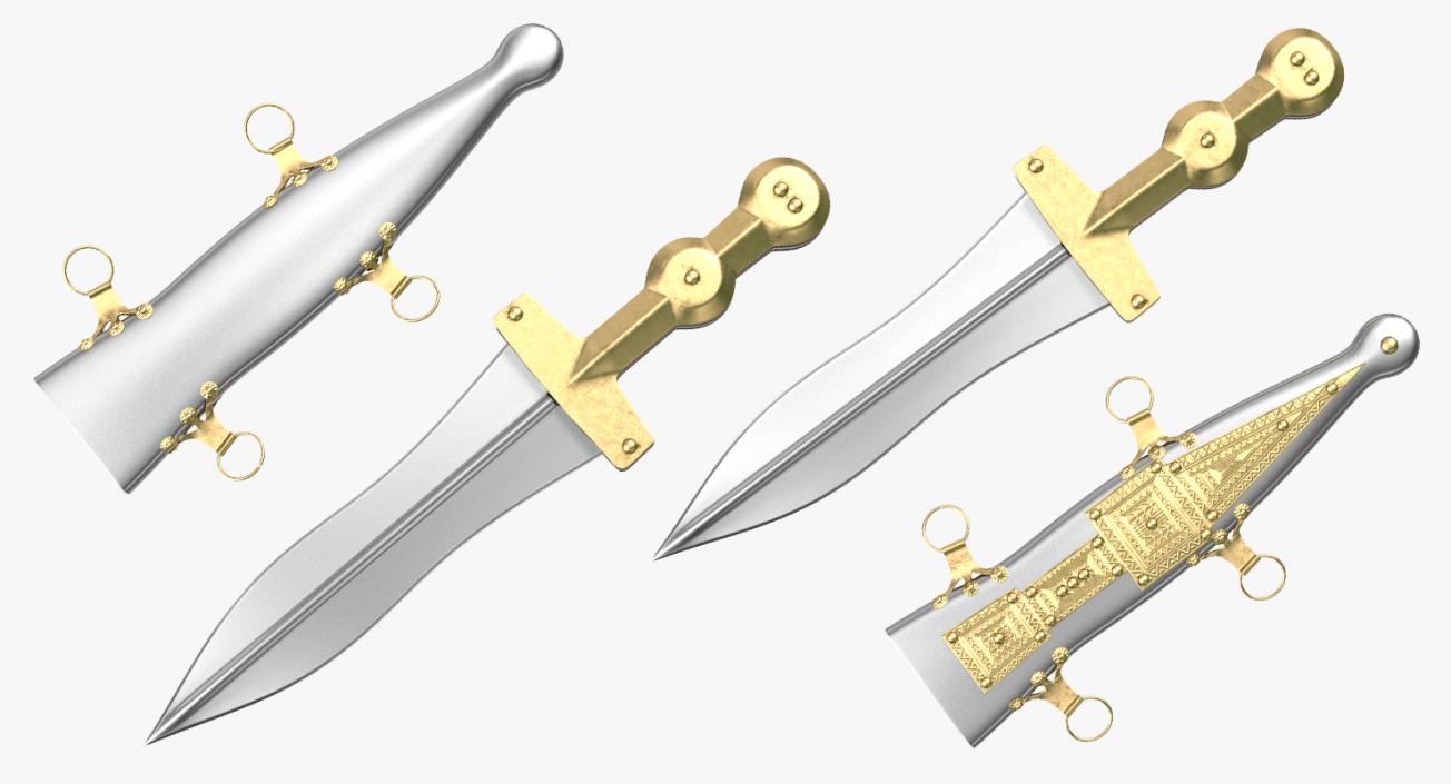 3D model Roman Pugio Dagger with Sheath