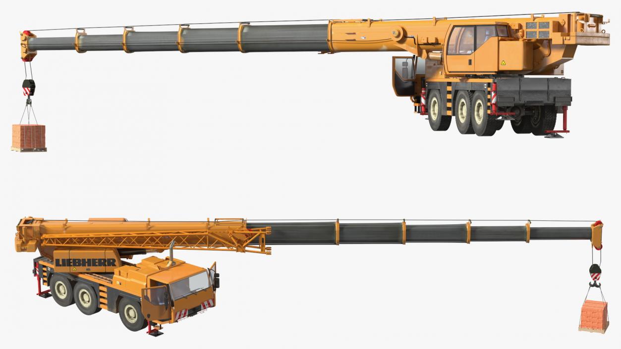 3D Compact Mobile Crane Liebherr With Load Rigged