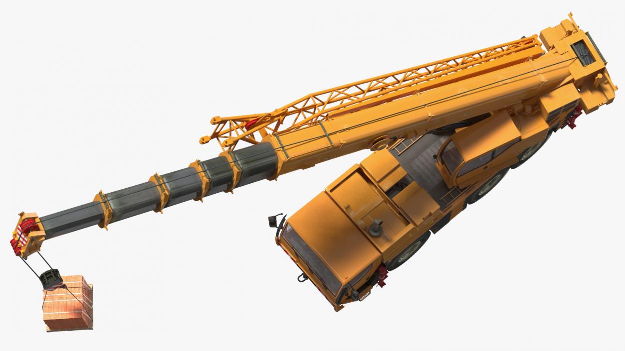 3D Compact Mobile Crane Liebherr With Load Rigged