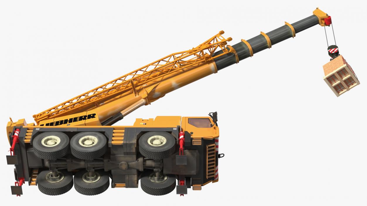 3D Compact Mobile Crane Liebherr With Load Rigged