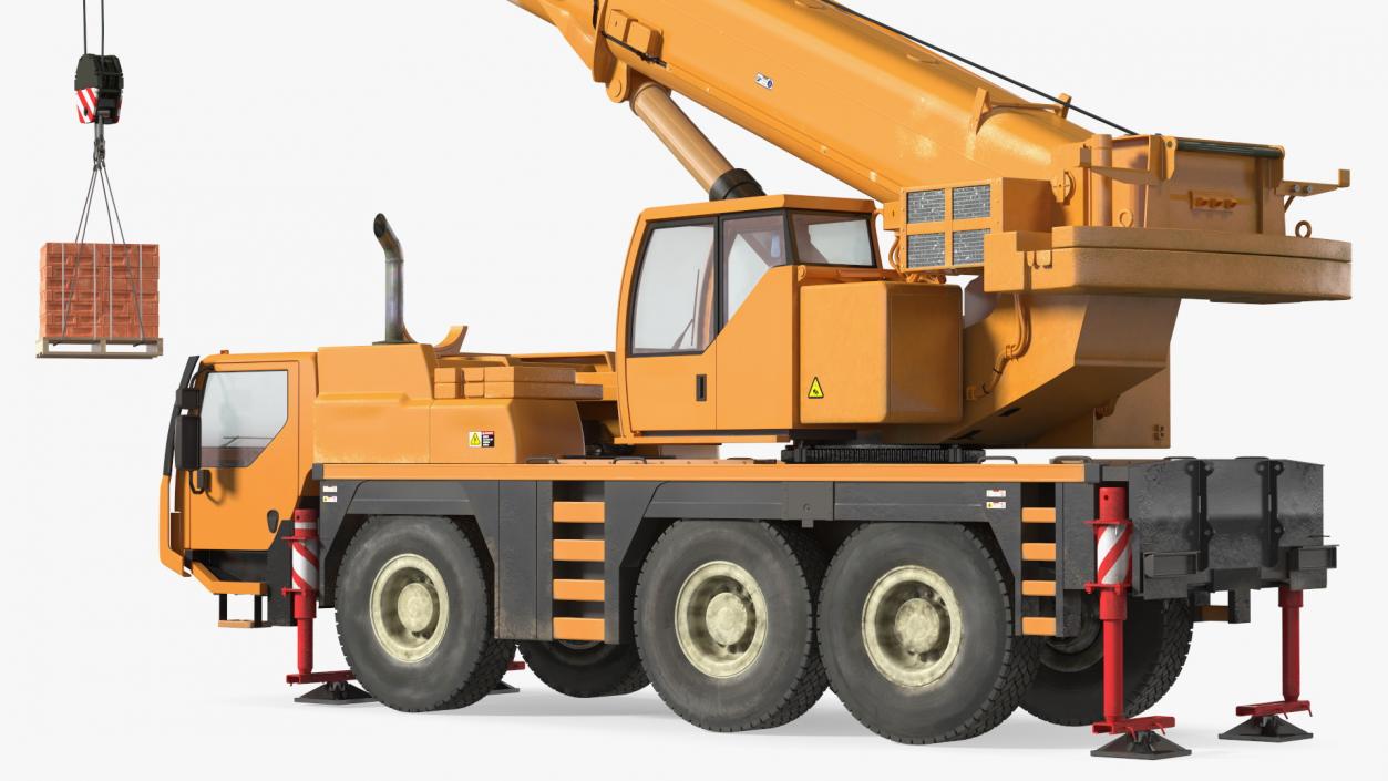 3D Compact Mobile Crane Liebherr With Load Rigged