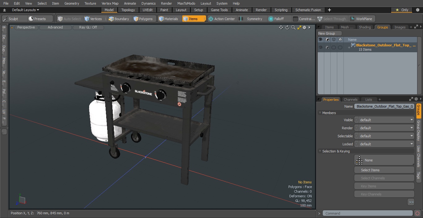 3D model Blackstone Outdoor Flat Top Gas Griddle Dusty