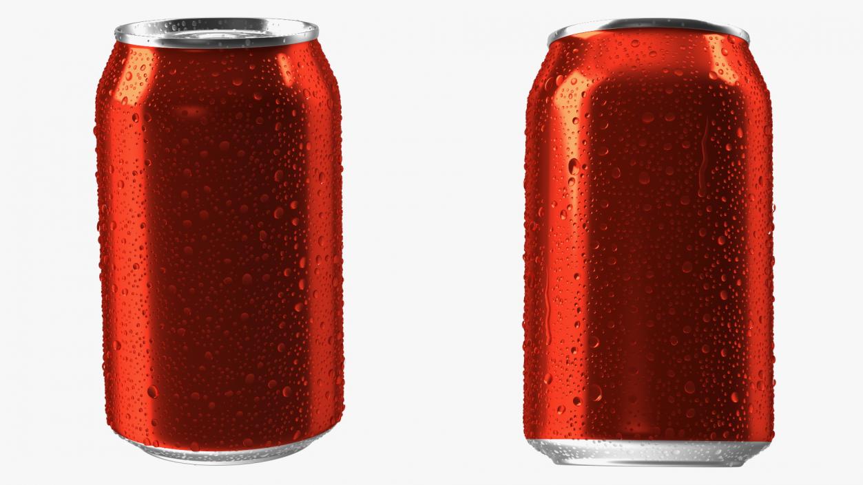 Drink Soda Can with Water Droplets Red 330ml 3D model