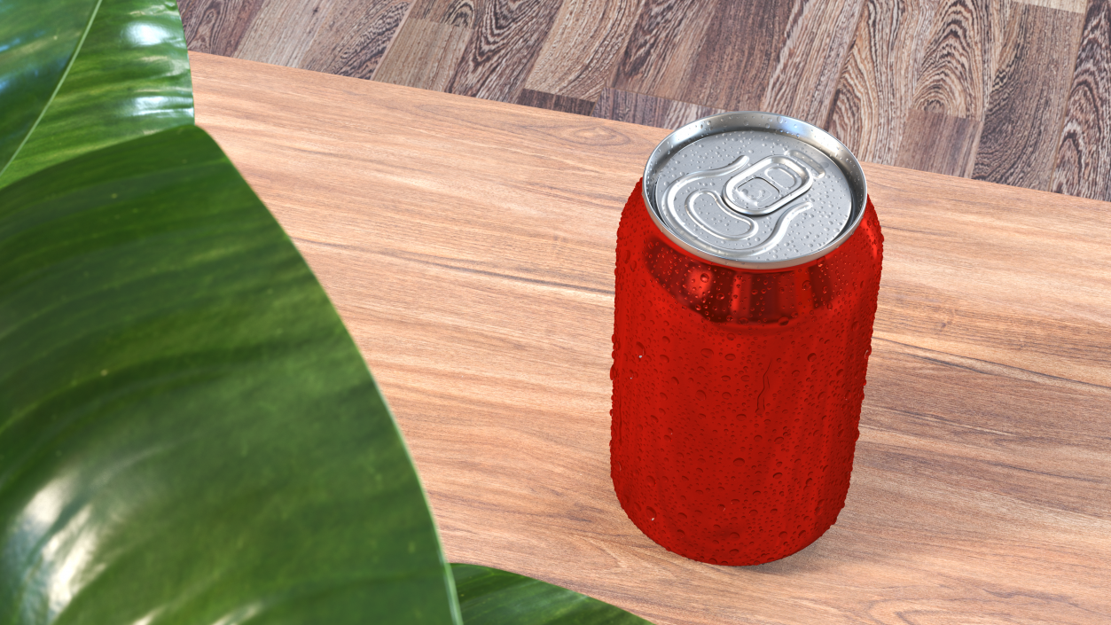 Drink Soda Can with Water Droplets Red 330ml 3D model