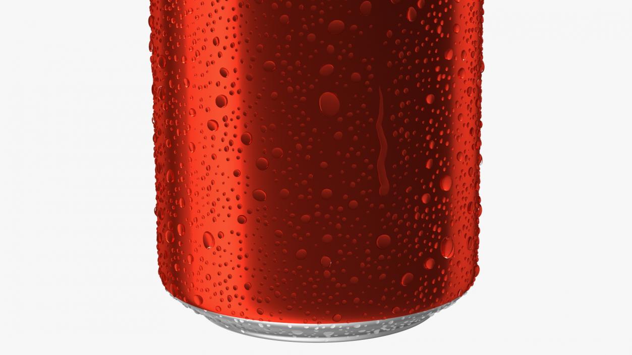 Drink Soda Can with Water Droplets Red 330ml 3D model