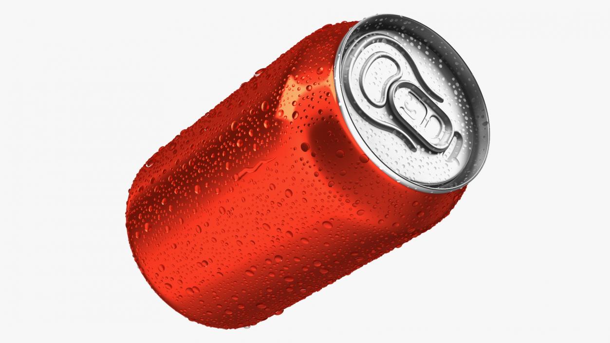 Drink Soda Can with Water Droplets Red 330ml 3D model