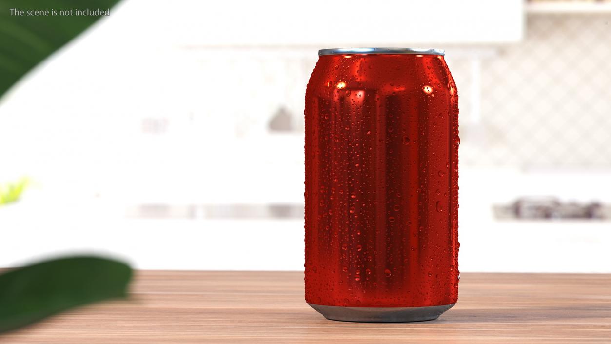 Drink Soda Can with Water Droplets Red 330ml 3D model