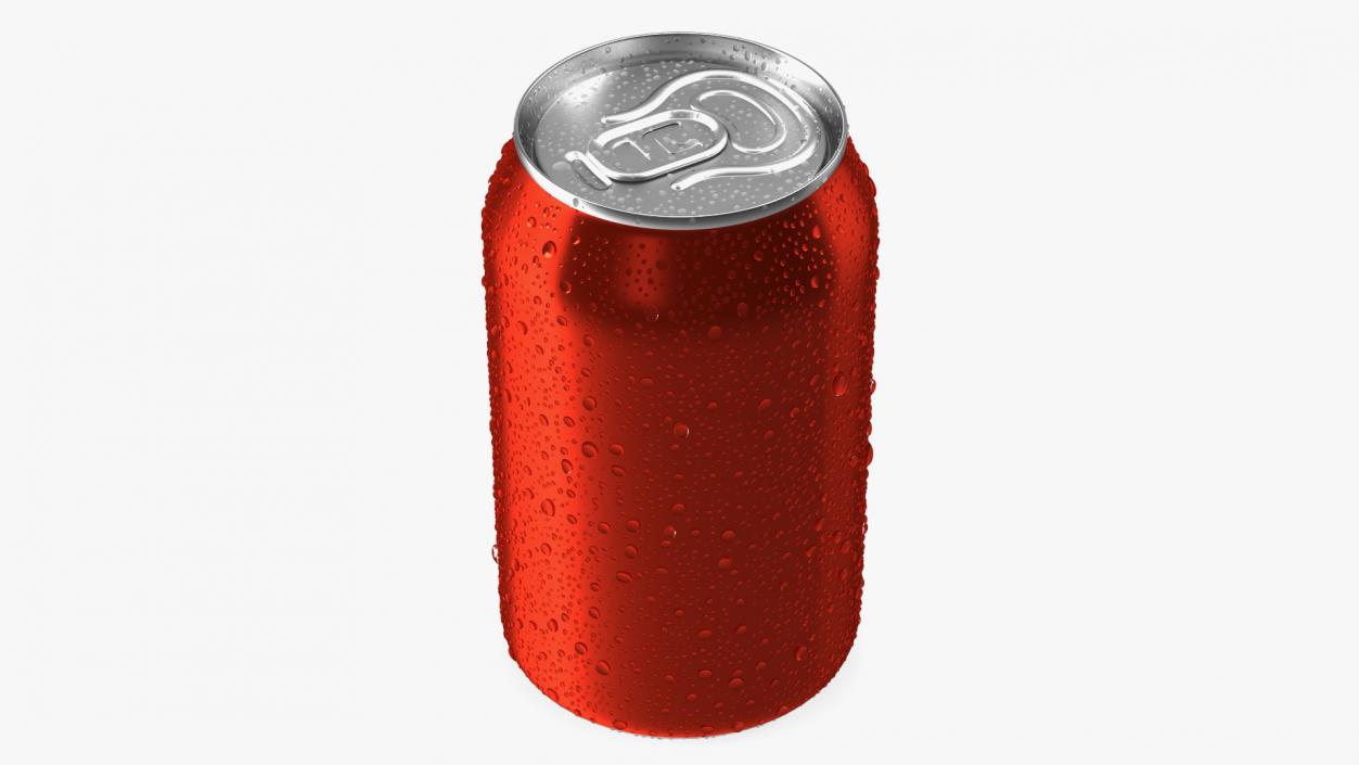 Drink Soda Can with Water Droplets Red 330ml 3D model