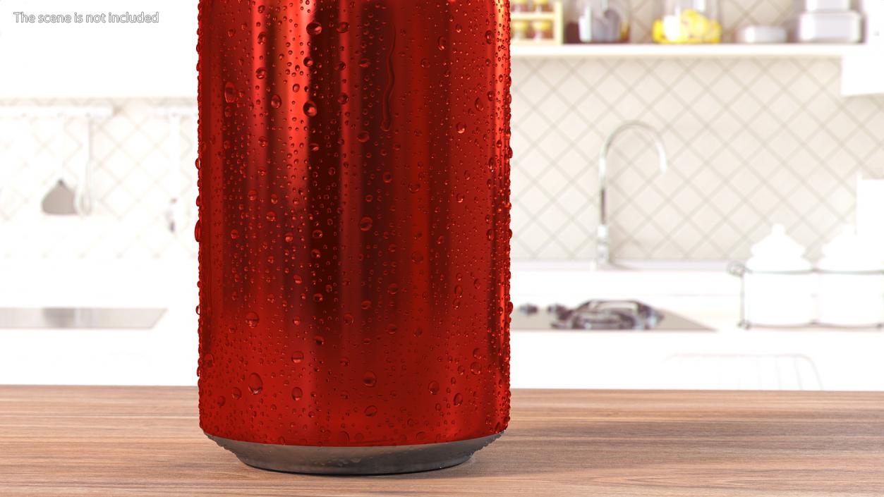 Drink Soda Can with Water Droplets Red 330ml 3D model