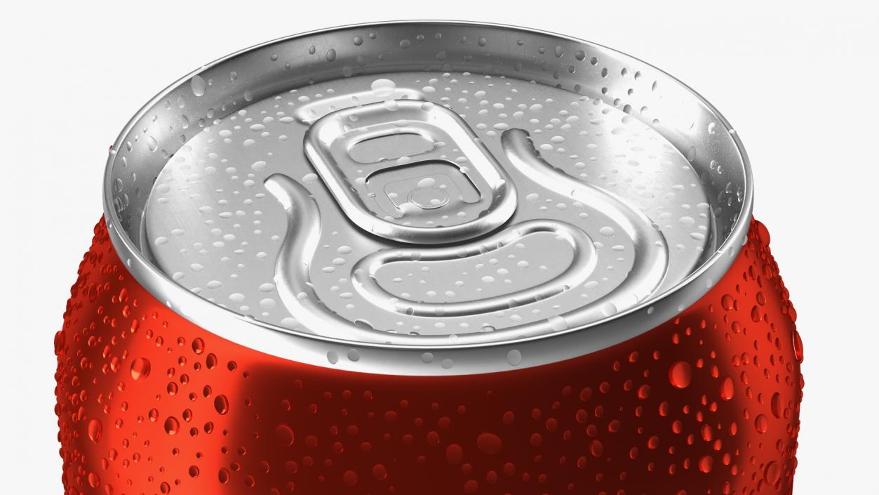 Drink Soda Can with Water Droplets Red 330ml 3D model