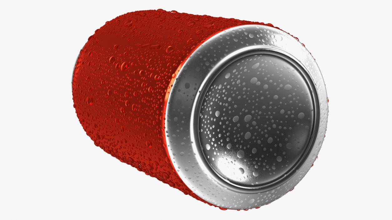 Drink Soda Can with Water Droplets Red 330ml 3D model