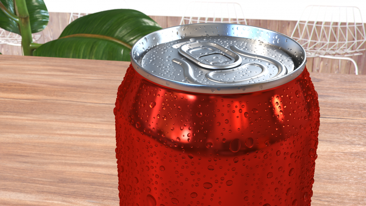 Drink Soda Can with Water Droplets Red 330ml 3D model