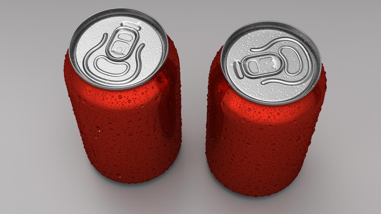 Drink Soda Can with Water Droplets Red 330ml 3D model