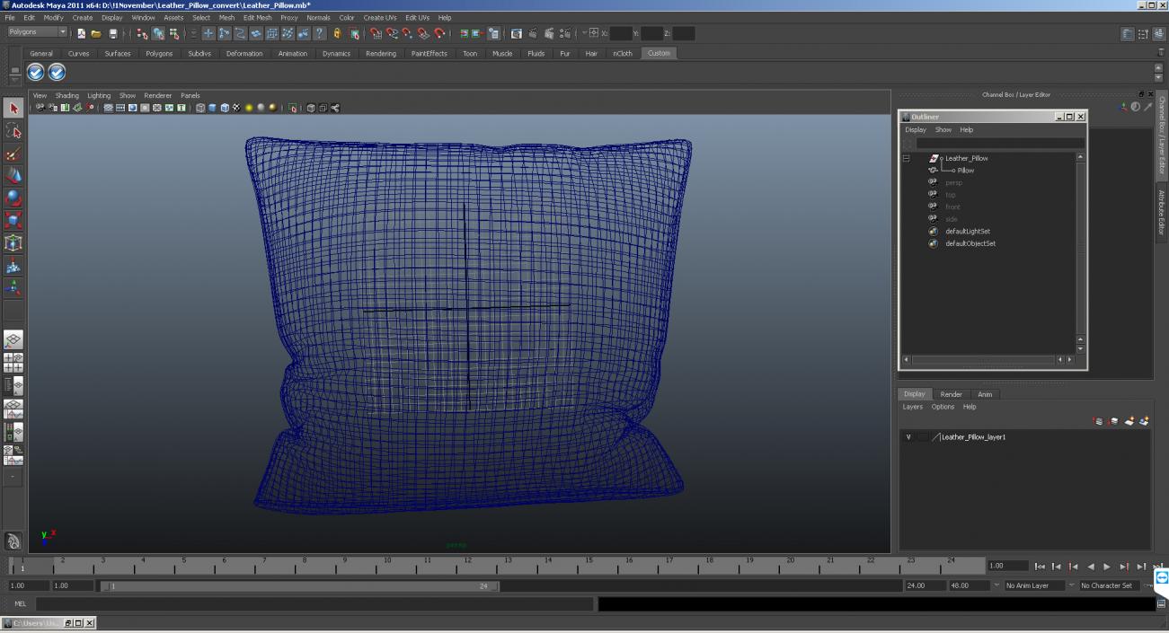 Leather Pillow 3D model