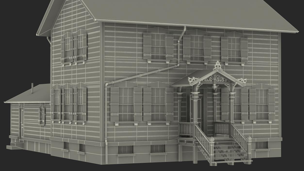 3D model Antique Wooden House