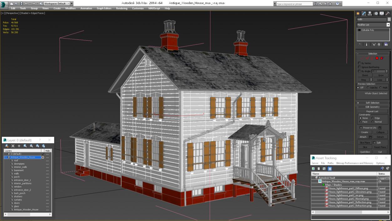 3D model Antique Wooden House