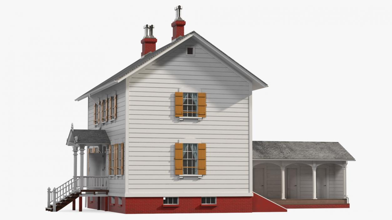 3D model Antique Wooden House