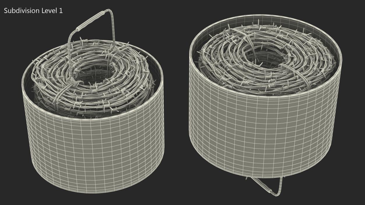 3D model Barbed Black Wire in Cardboard Packaging