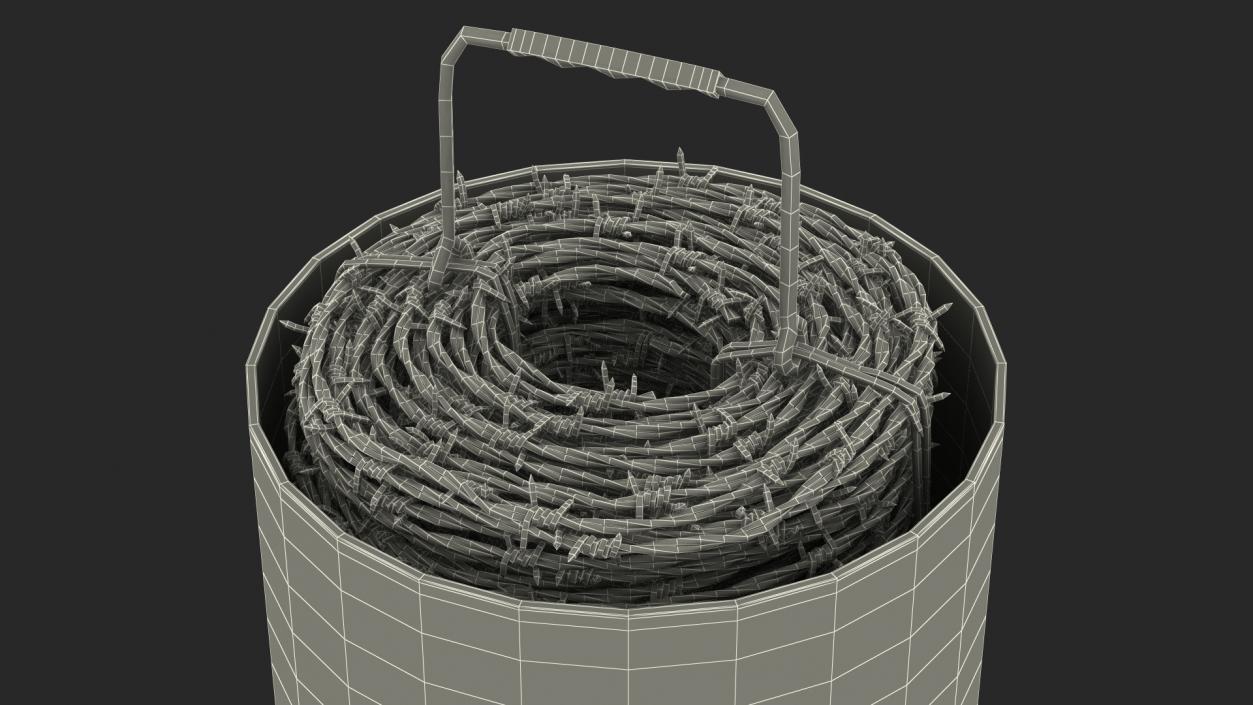 3D model Barbed Black Wire in Cardboard Packaging