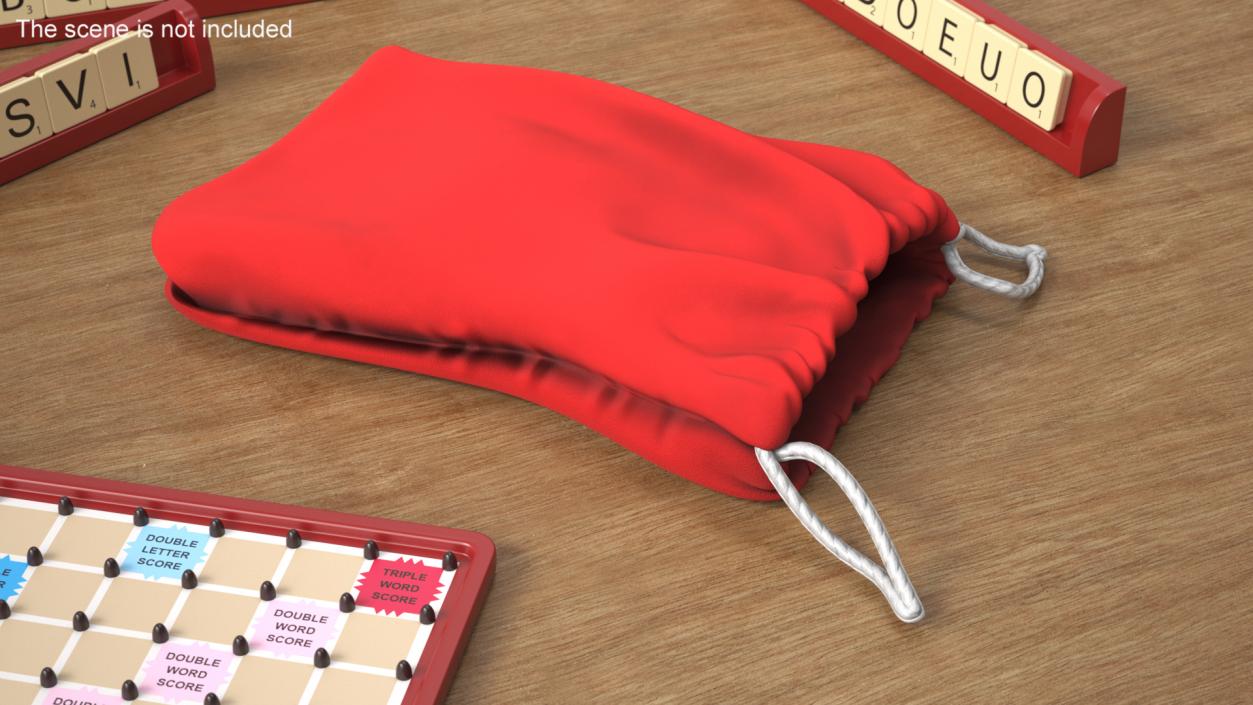 Red Cloth Pouch 2 3D