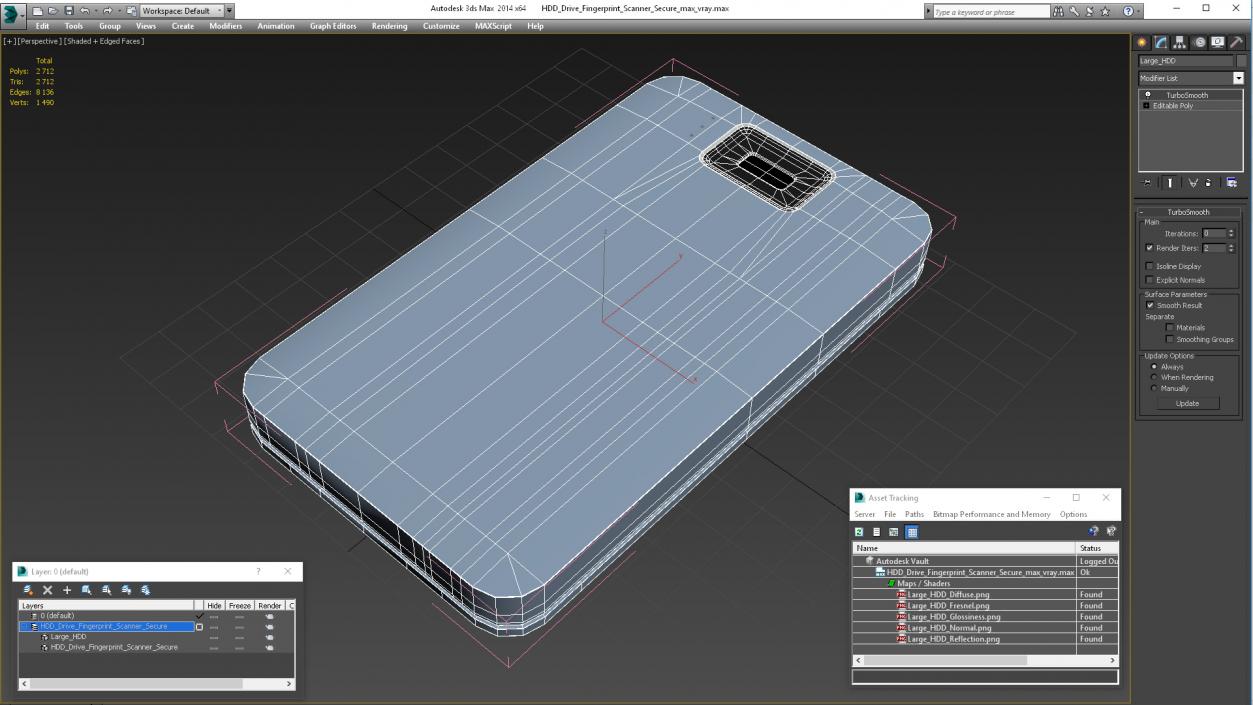 3D HDD Drive Fingerprint Scanner Secure