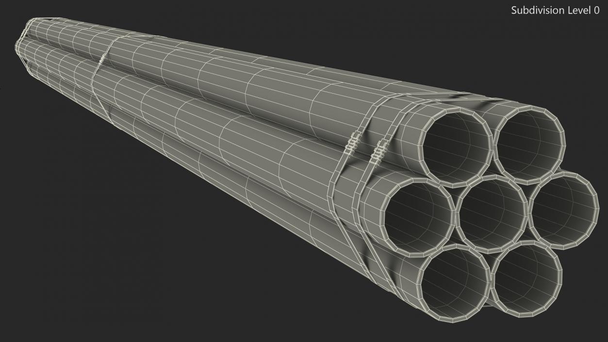 Thick Plastic Pipes Bundle 6 Meters 2 3D