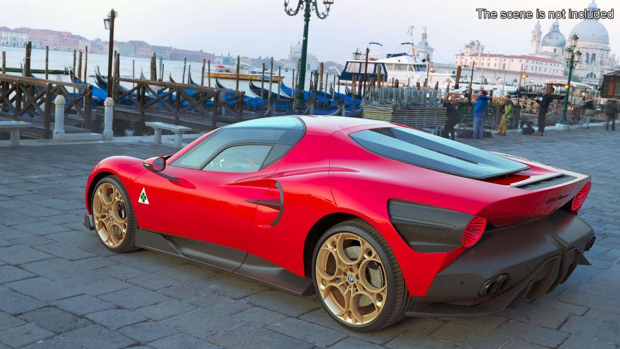 Alfa Romeo 33 Stradale Red Simple Interior 3D